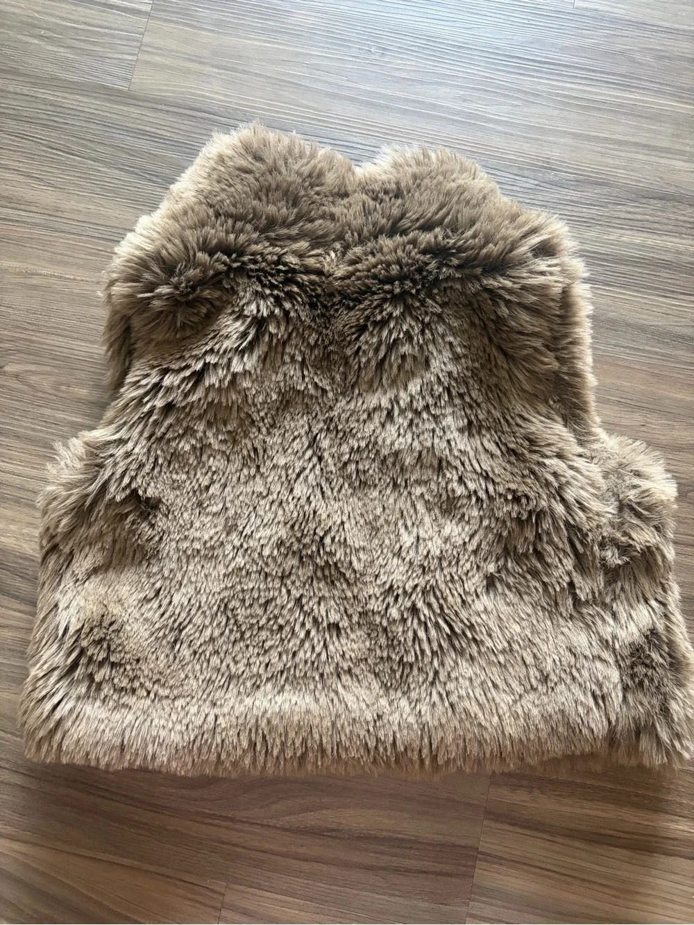 GAP girls Fur Vest in Taupe Brown Sz 12 cropped
